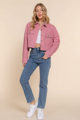 Cropped Cotton Twill Shacket Simmer & Fay